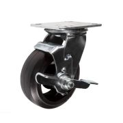 Колесо большегрузное поворотное SCdb 63 150 мм обрезиненное с тормозом РФ